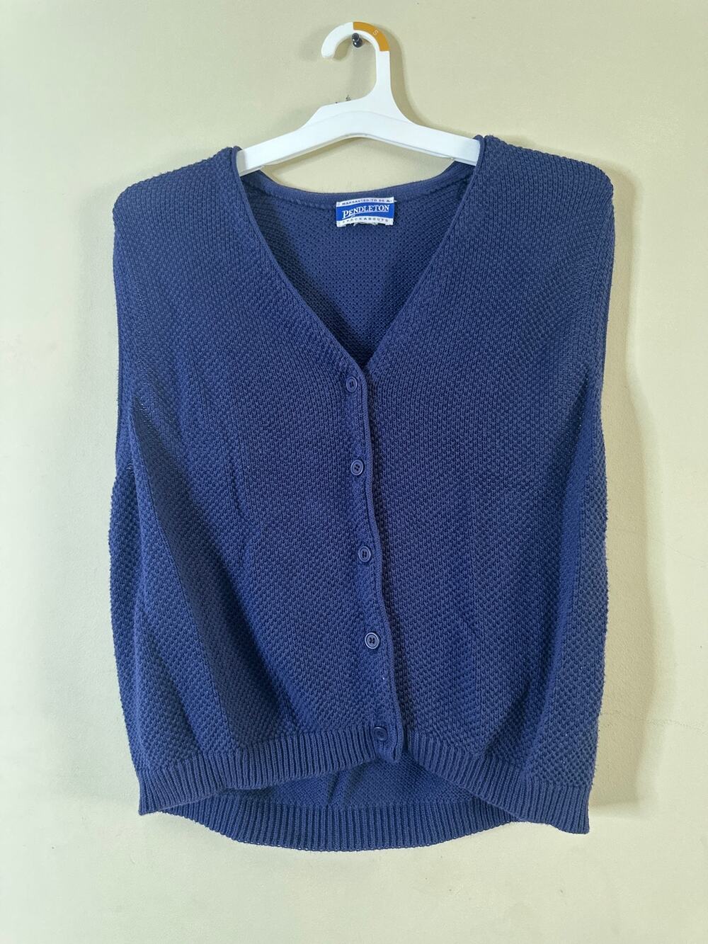 Pendleton blue button-down knit sweater vest M 10